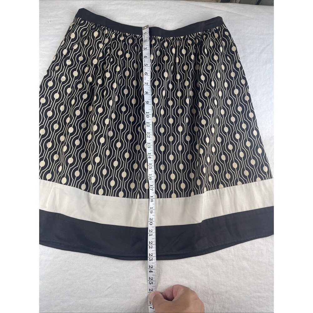 Talbots A-Line Black and Cream Patterned Skirt Size 10 - Picture 6 of 6